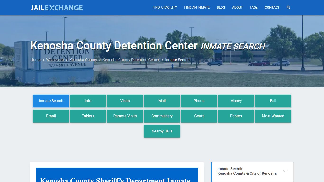 Kenosha County Detention Center Inmate Search - Jail Exchange